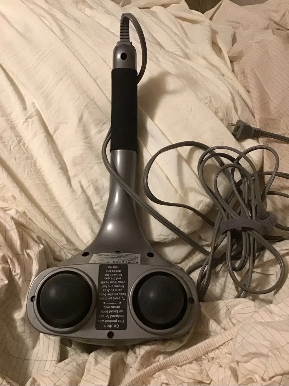 Homedics Handheld Electric Massager in Silver and Black